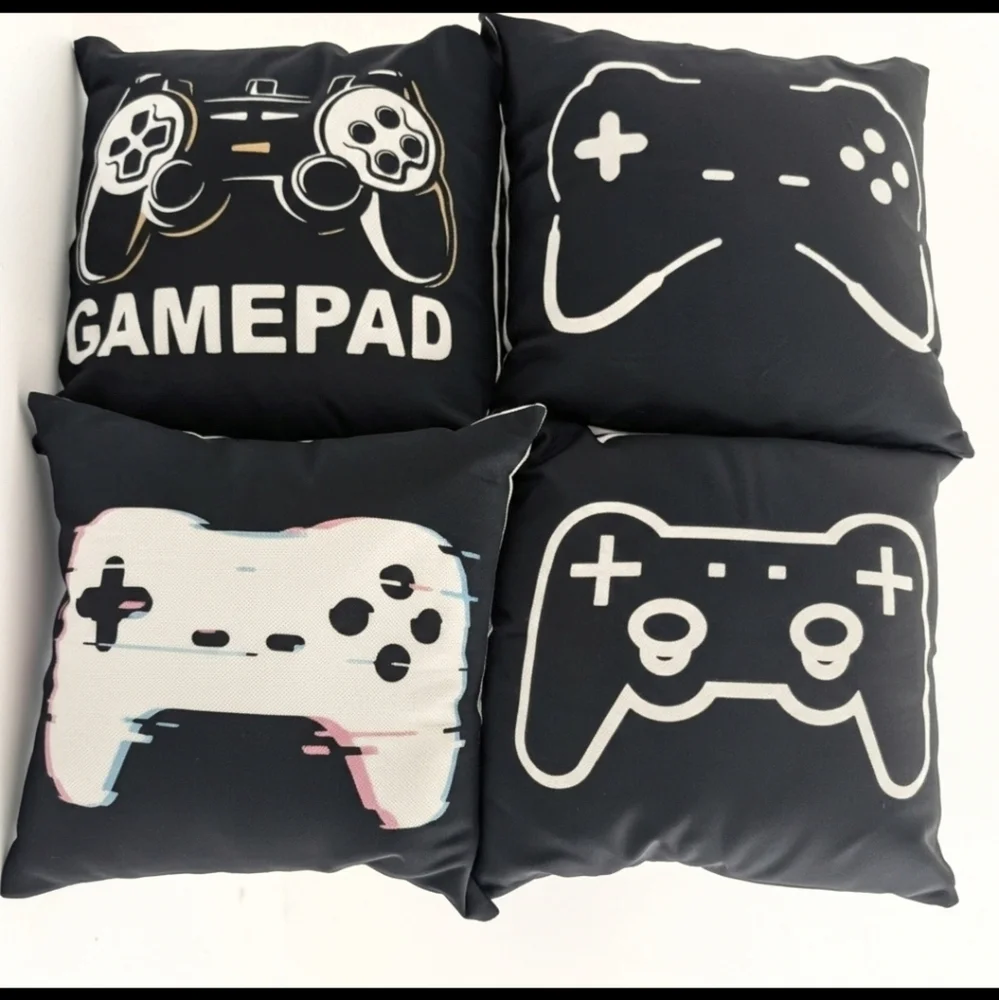 Set of 4 Gaming Pillow Covers – 18x18